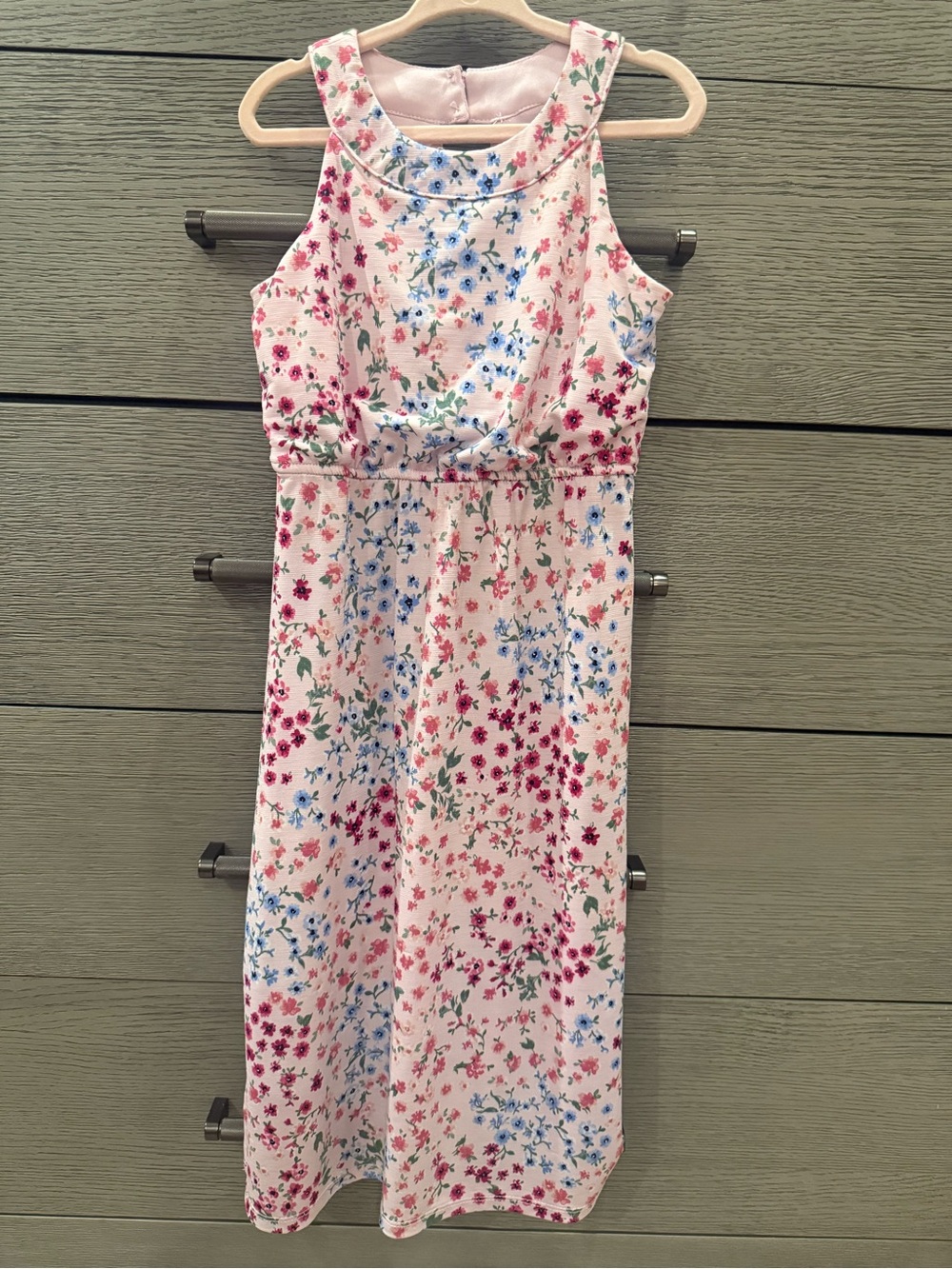 Trixxi Pink Floral Maxi Dress with Blue & Magenta Flowers